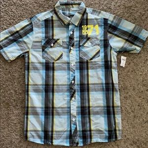 Mickey Mouse Stitched Short Sleeve Button Down